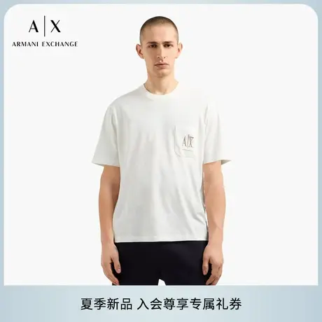 ARMANI EXCHANGE/阿玛尼男女情侣款全棉宽松刺绣T恤2025夏季新款图片