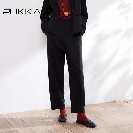 蒲PUKKA 极简萝卜裤女秋装新品显瘦休闲直筒裤商品大图