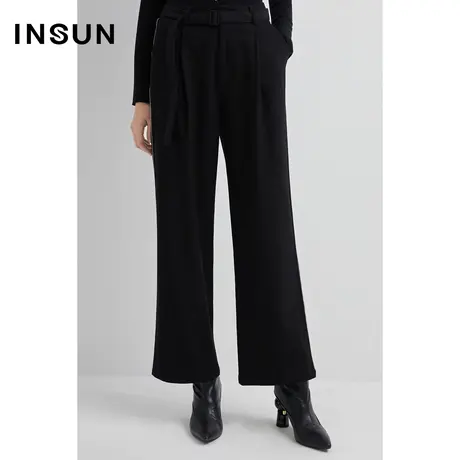 INSUN恩裳专选冬季条纹轻商务直筒休闲裤图片