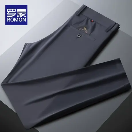 罗蒙男士休闲裤2025新款修身直筒男款西裤夏季超薄冰丝弹力裤子男图片