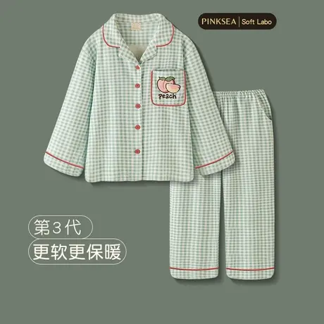 睡衣女春秋新款加厚暖绒长袖套装可爱女款大码冬季保暖家居服套商品大图