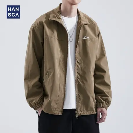 hansca防风复古工装夹克男士2025新款春秋季宽松休闲外套男装上衣商品大图