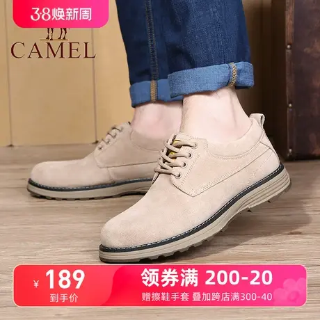 Camel/骆驼男鞋24春季新款复古工装鞋男士百搭休闲鞋真皮大头鞋图片