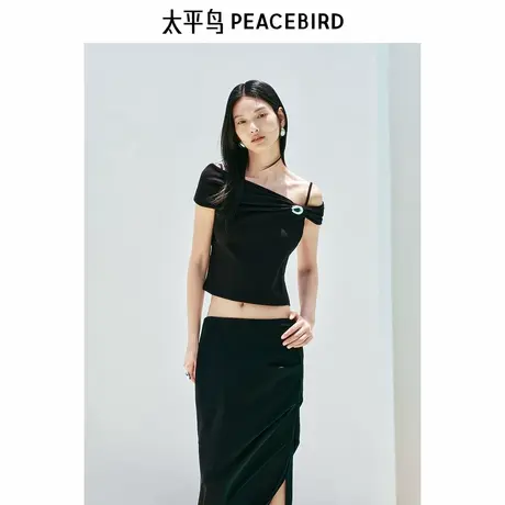 【商场同款】太平鸟女装2025年夏季新款摩登短袖T恤A1CNF2531图片