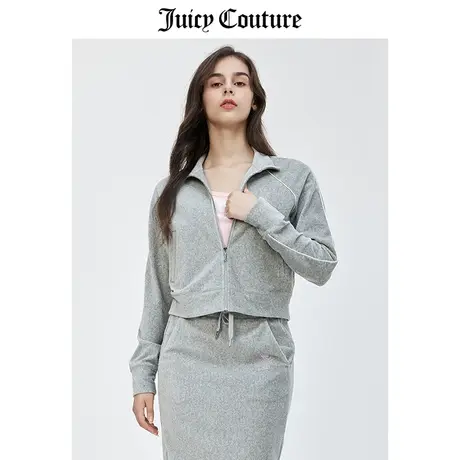 Juicy Couture橘滋春夏新款外套美式立领烫钻天鹅绒丝绒夹克女商品大图