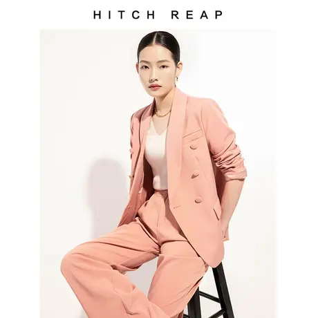 希区瑞普高端设计感阔腿裤职业套装极简西服正装女西装两件套春夏商品大图