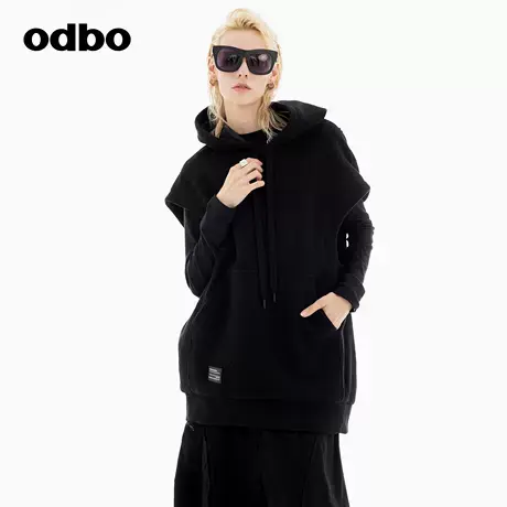 odbo/欧迪比欧品牌女装羊毛上衣2024秋冬新款马甲卫衣小众设计感图片