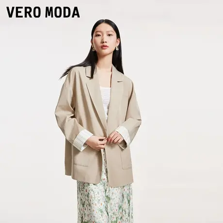 Vero Moda西装外套女夏季宽松廓形通勤时尚撞色324208004商品大图