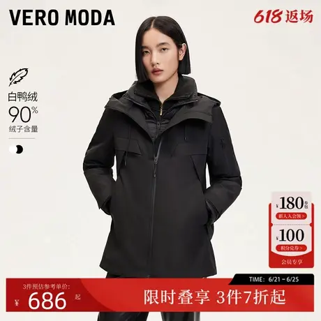 Vero Moda羽绒服24冬新款轻户外运动一衣三穿短款外套324423007商品大图