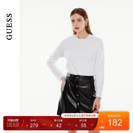 GUESS男女同款简约经典版型舒适长袖T恤-MO3K9450图片