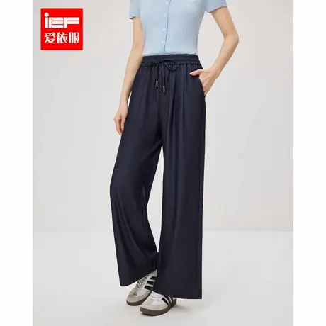 IEF/爱依服裤子2025夏季新款法式文艺知性气质垂直感百搭阔腿裤商品大图