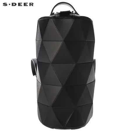 sdeer 圣迪奥2019夏装设计几何装饰双拉链开口双肩桶包S17283841图片