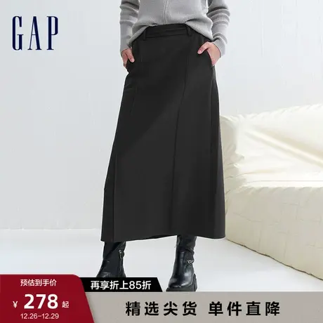 Gap女装早春高级时尚通勤气质A字型优雅半身裙商务休闲裙889624图片