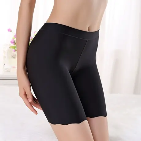 无痕安全裤女不卷边胖mm大码内裤二合一防走光打底短裤冰丝夏薄款商品大图