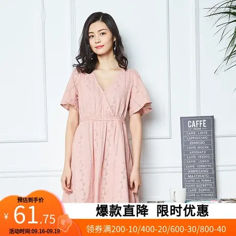 【断码XS】艾格夏季女装时尚休闲百搭宽松连衣裙Z51商品大图