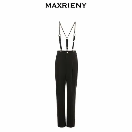 【奥莱】MAXRIENY机车背带裤女冬季复古锥形休闲裤子商品大图