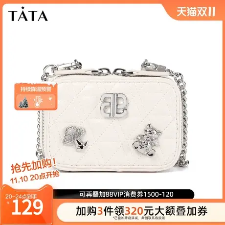 Tata他她单肩斜挎包女通勤时尚百搭迷你小方包2023新款X2917BX2商品大图