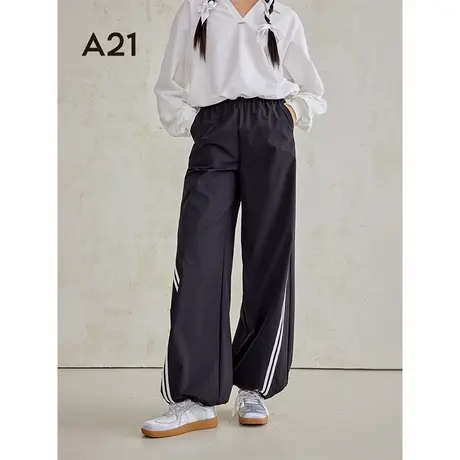 A21秋季新款2024女装时尚百搭休闲运动裤高腰显瘦宽松阔腿裤商品大图