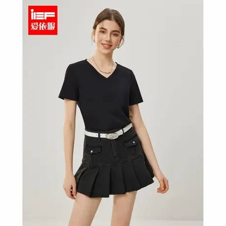 IEF/爱依服【DNA系列】2025夏季新款简约纯色通勤百搭基础款T恤商品大图