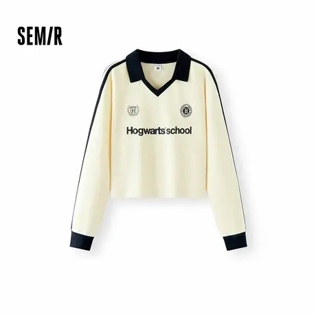 [商场同款]森马哈利波特联名卫衣女短款宽松2025秋新款polo领上衣图片
