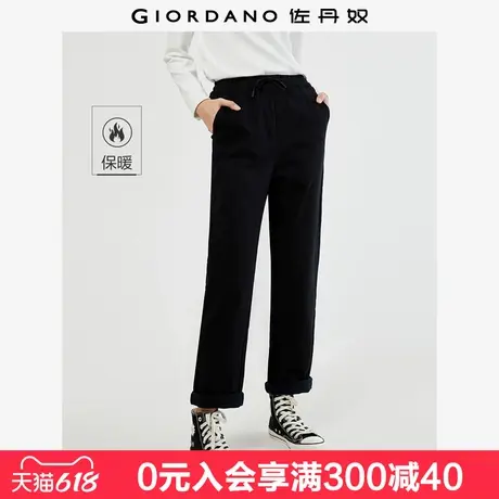 佐丹奴裤子女新款加绒弹力棉梭织长裤松紧腰直筒休闲裤女13413770商品大图