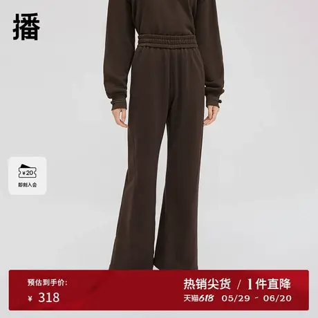 播阔腿运动裤女商场同款冬季复古宽松小个子休闲长裤BDQ4KD1359商品大图