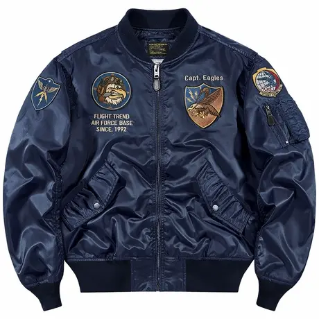 VIP复古刺绣飞行员夹克男2025春季新款美式休闲棒球服情侣外套潮商品大图