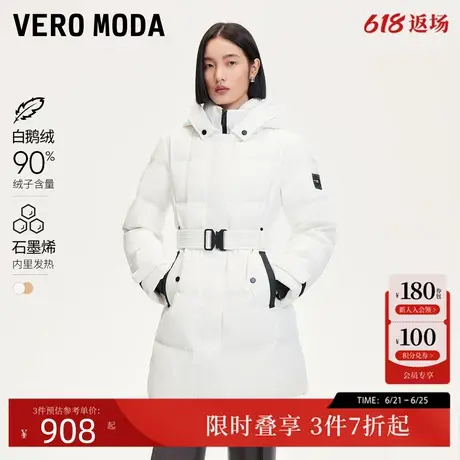 【鹅绒服】Vero Moda24冬新款90白鹅绒蓄热中长款羽绒服324412019商品大图