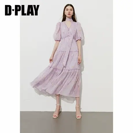 DPLAY【度假系列】2025夏季新款紫色连衣裙女流行法式裙子长裙商品大图