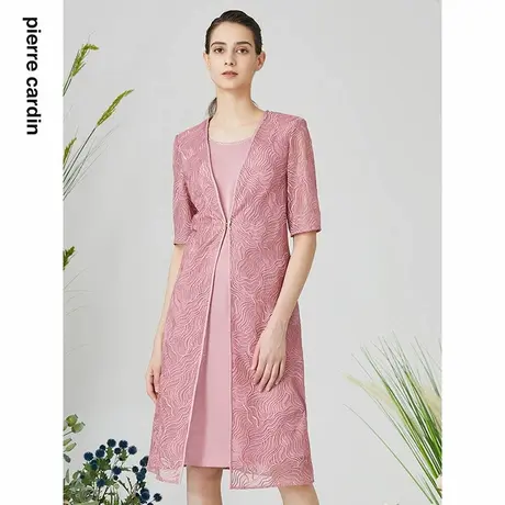 【皮尔卡丹女装】2024年春季新款温柔淑女蕾丝连衣裙【官方正品】商品大图