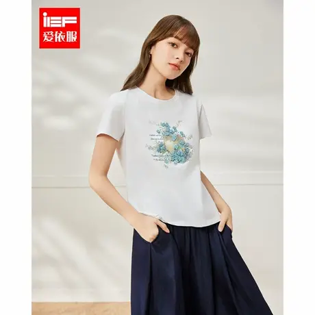 IEF/爱依服2025夏季通勤新款短袖女正肩百搭显瘦时尚减龄气质T恤图片