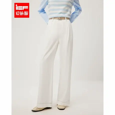 IEF/爱依服长裤2025春季新款韩版简约纯色通勤百搭显腿长阔腿裤商品大图