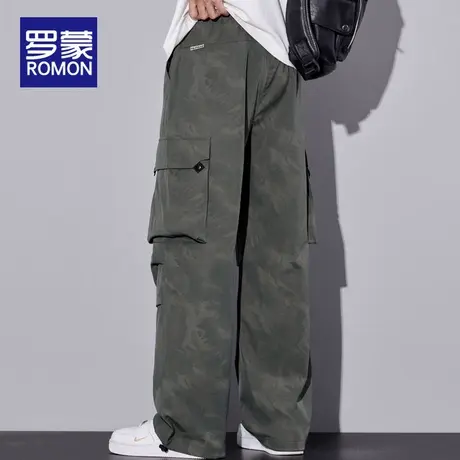 罗蒙休闲裤男士夏季薄款2025新款宽松直筒阔腿男装工装长裤子男裤图片