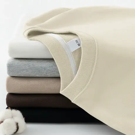 350g重磅卫衣男生2025新款无帽上衣服秋冬加绒加厚摇粒绒长袖t恤商品大图