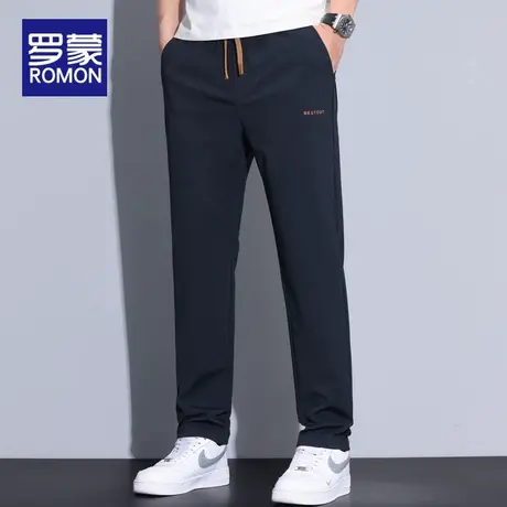 罗蒙男士休闲裤夏季薄款2025新款宽松直筒男裤潮牌百搭弹力长裤男图片