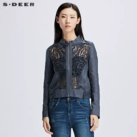 sdeer圣迪奥朦胧视觉美感热切镂空短款外套S17182241图片
