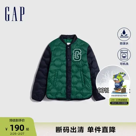 【断码优惠】Gap男童冬LOGO轻薄撞色保暖夹克儿童装羽绒服720960图片