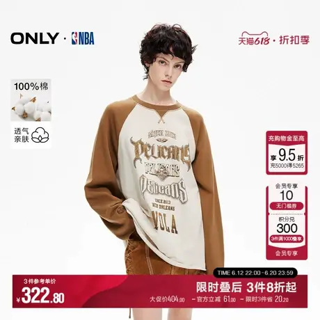 ONLY夏季NBA联名款潮流时尚纯棉圆领卫衣女|12449R004商品大图