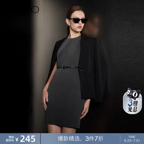 G2000女装透气面料春夏商场同款商务通勤淑女无袖连衣裙图片