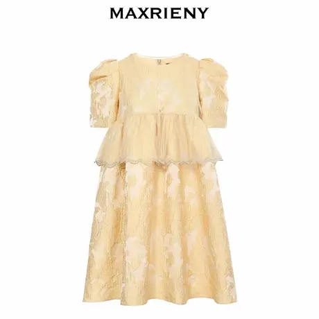 【奥莱】MAXRIENY提花娃娃裙秋季女士短袖连衣裙洋气图片