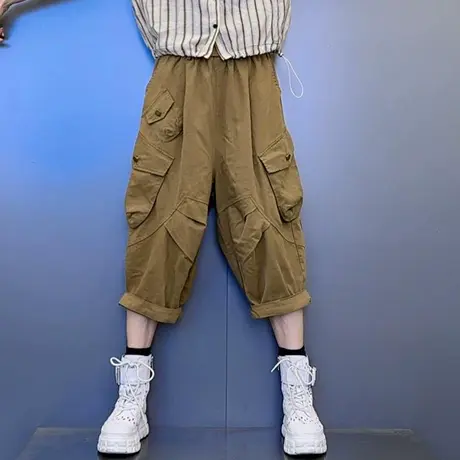 2025新款夏装欧版哈伦裤女洋气百搭工装裤潮流帅气休闲个性运动裤商品大图