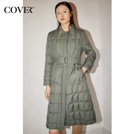 COVER冬季锁绒白鸭绒中长轻商务羽绒服图片