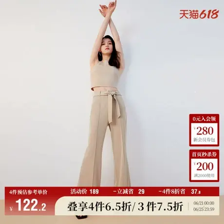 Vero Moda奥莱休闲裤女秋冬新款阔腿喇叭高腰长裤气质通勤百搭商品大图