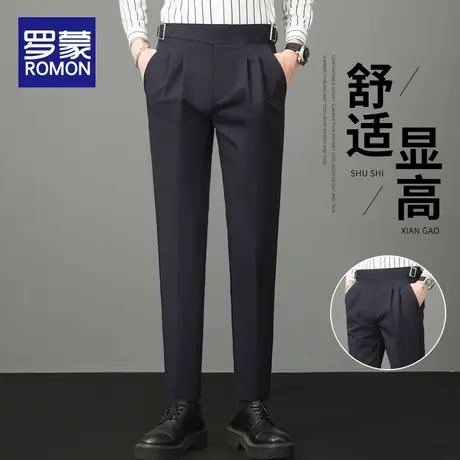 罗蒙男士休闲裤春秋季2025年新款西裤潮流百搭长裤垂感修身男裤子商品大图