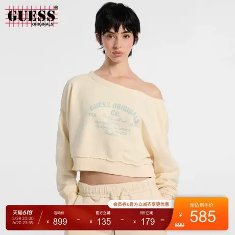 GUESSOriginals25年新款春季女士露肩短款长袖卫衣-W5GQ23K68I4商品大图