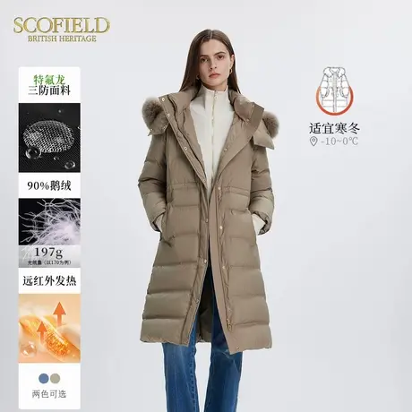 【远红外发热+三防】Scofield女羽绒服90鹅绒狐狸毛领冬商品大图