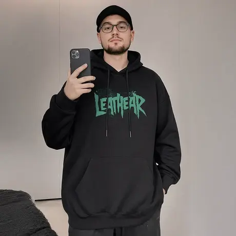 300斤卫衣男士加肥加大码男装国潮牌连帽胖子加绒加厚秋冬季潮流图片