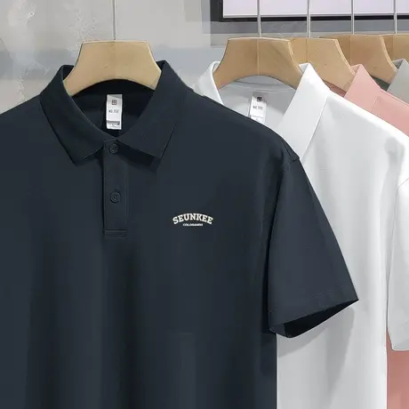翻领短袖t恤男士polo衫冰丝凉感夏季半袖潮流宽松保罗有领上衣服商品大图