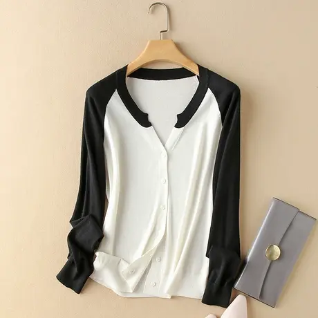 针织羊毛开衫女春装2024新款宽松软糯内搭打底衫薄款毛衣爆款外套商品大图