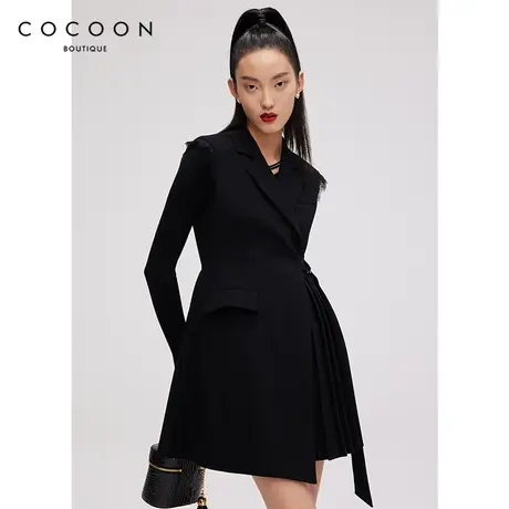 COCOON商场同款时尚裙子2023春装新款女装小众轻熟风马甲连衣裙女图片